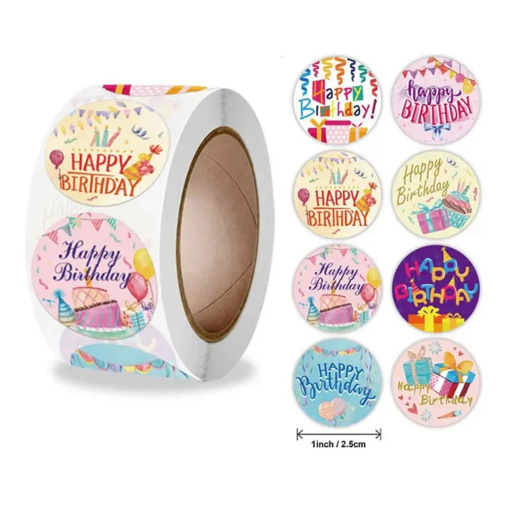 BRAND NEW!  4PC BEAUTIFUL BIRTHDAY BAGS & 500PCS OF  BIRTHDAY LABEL STICKERS